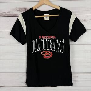 Women's‎ Arizona Diamondbacks Medium V Neck T-Shirt Tee Black MLB